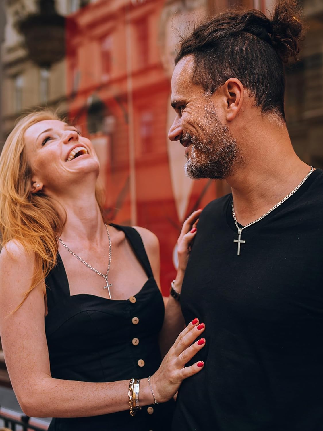 SWEETV 925 Sterling Silver Cross Necklace for Men/Women, Stainless Steel Chain Cross Pendant, Religious Jewelry Gifts for Men, Silver/Cuban Chain,20 inch - Image 5