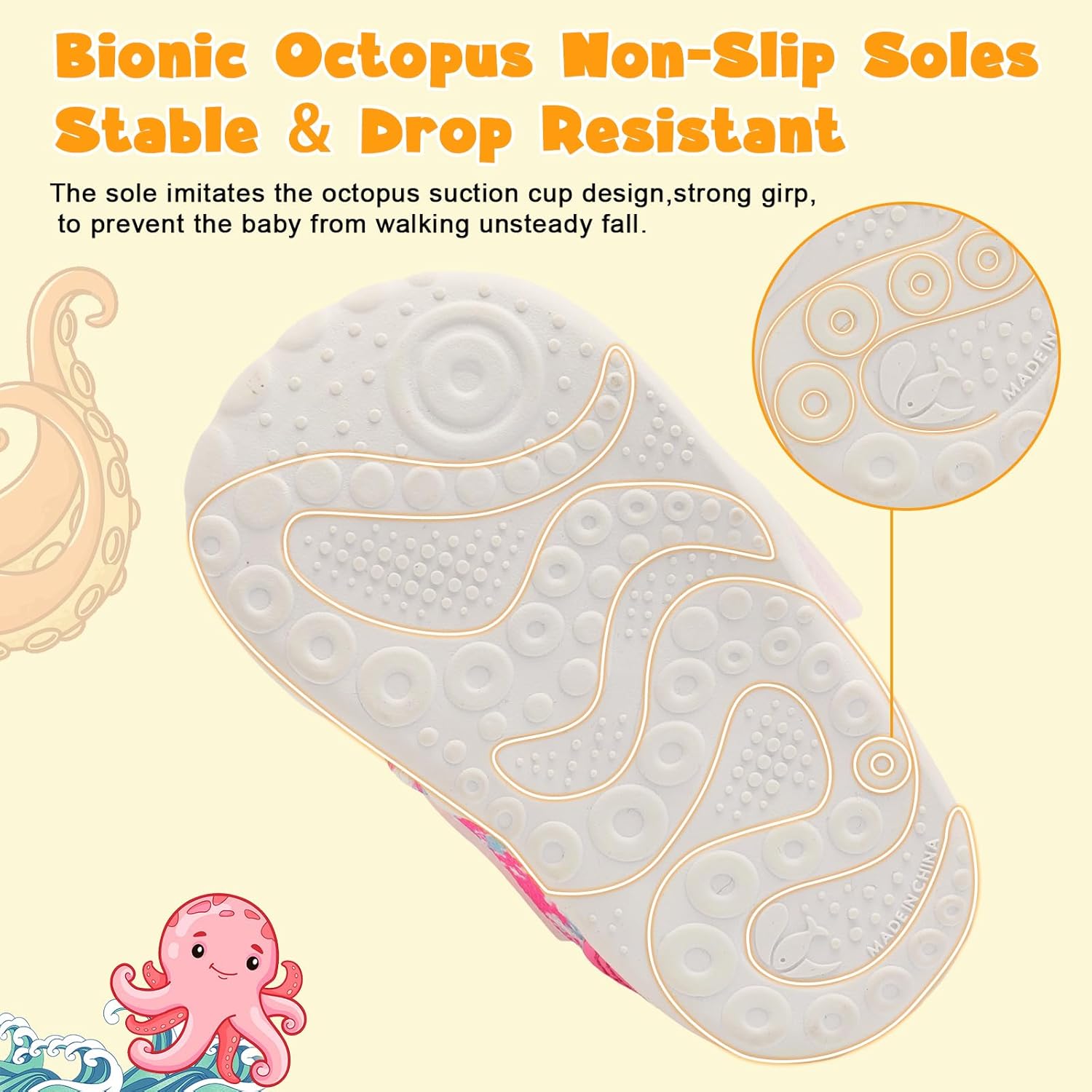 FEETCITY Baby Walking Shoes Wide Baby Shoes Boys Girls Infant Sneakers Crib Shoes Breathable Toddler Barefoot Shoes Slip On Shoes - Image 8