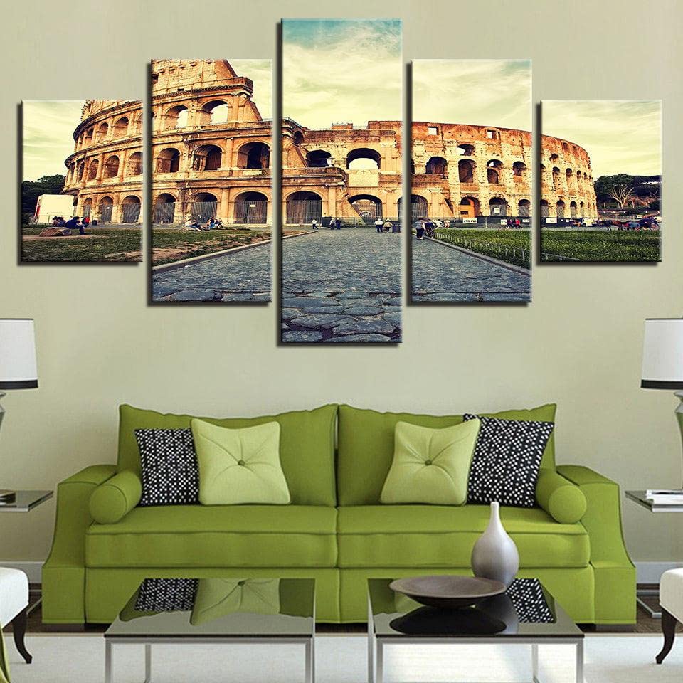 Tableau Colosseum Rome Italie 5 panneaux pour décoration salon