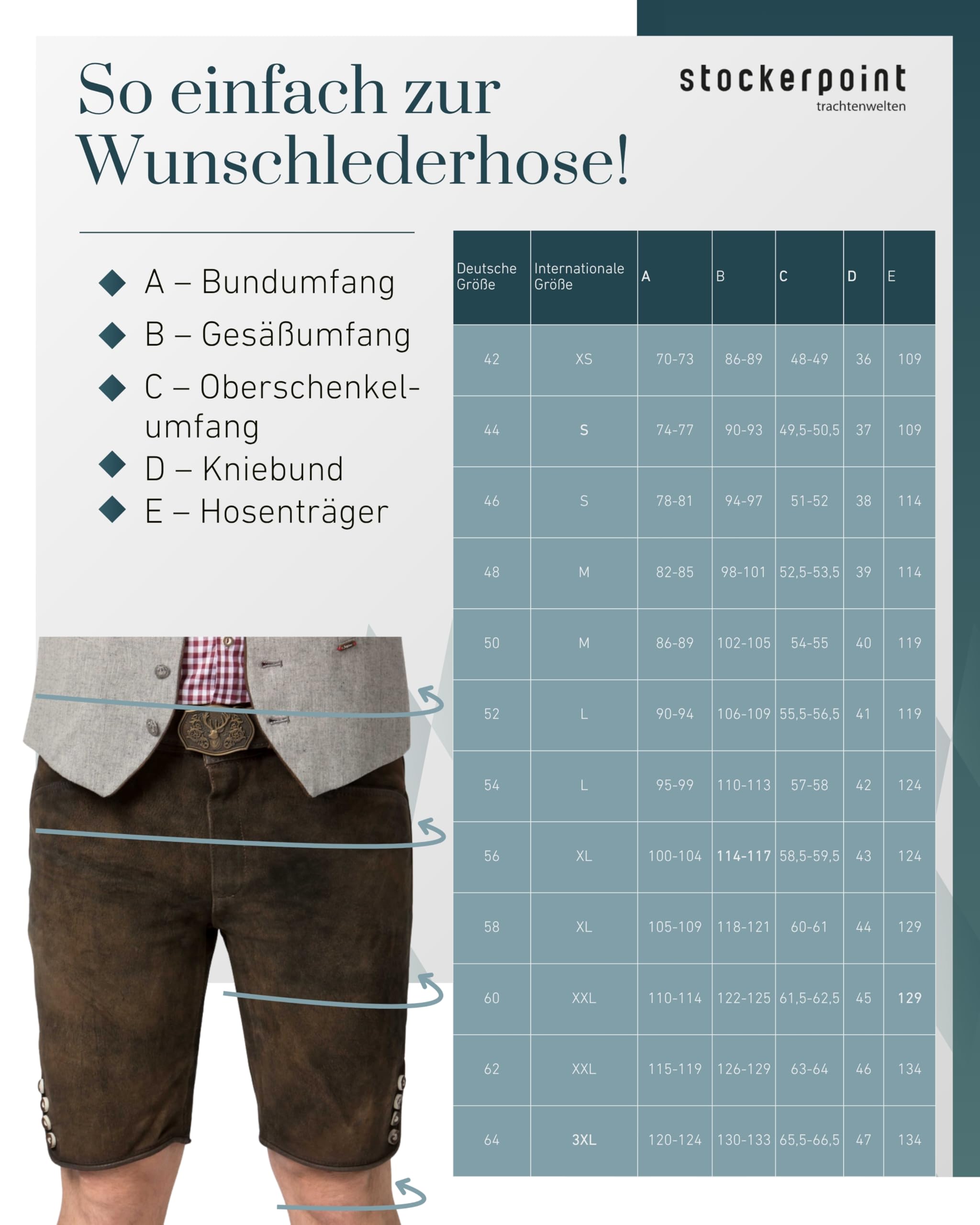 Stockerpoint Herren Trachtenlederhose Fred