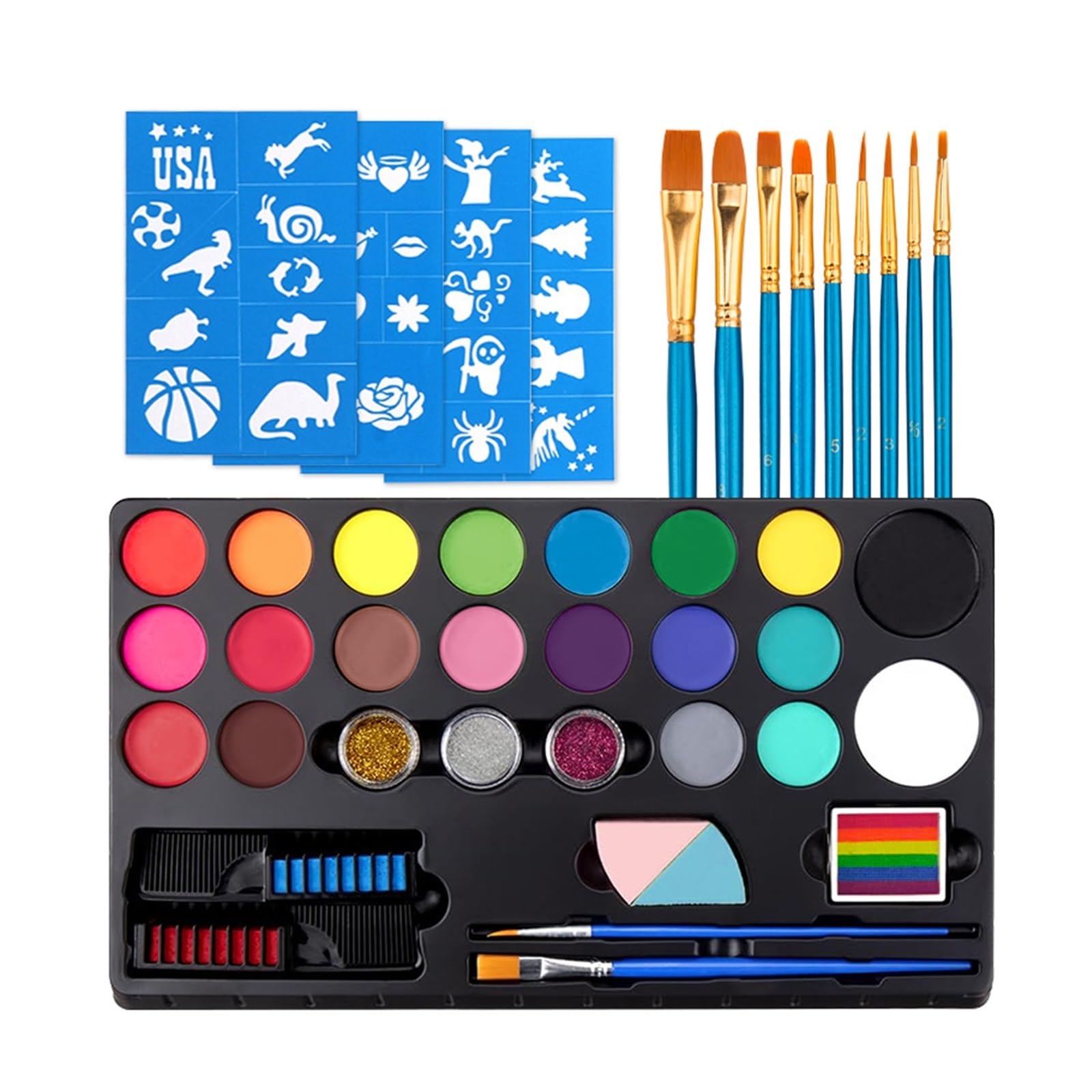tavolozza di colori per il corpo Set di pitture for viso e corpo da 20 colori