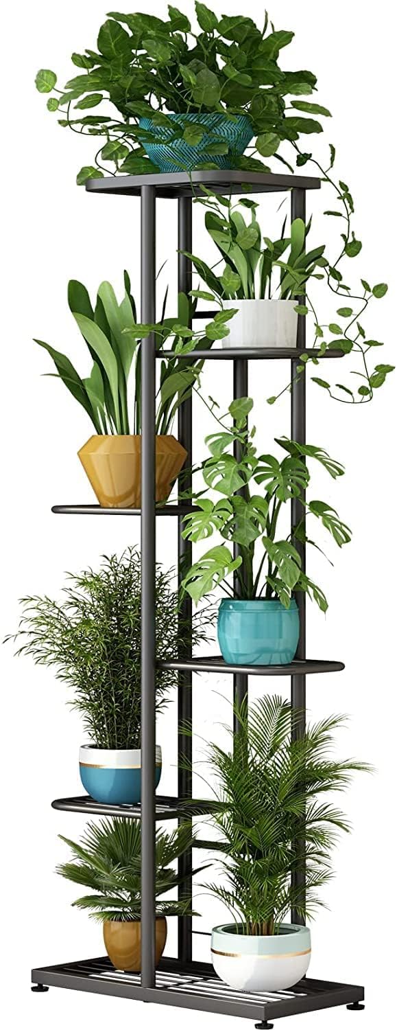 Nusrat Craft Plant Stand Metal Potted Multiple Flower Pot Holder Shelf Indoor Outdoor Planter Display Shelving Unit (6 TIER) (Black) (B0CXDPJZHJ) Amazon Price History, Amazon Price Tracker