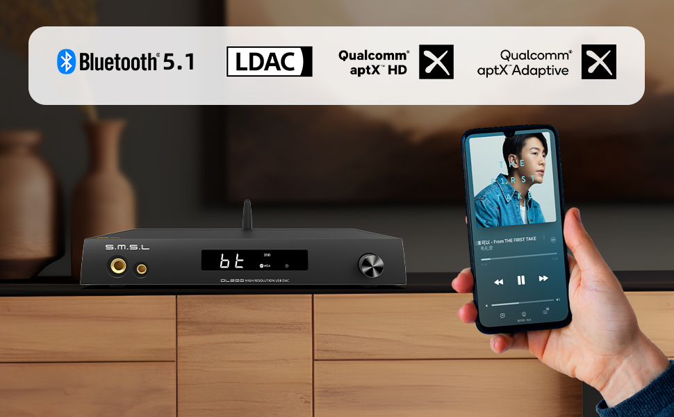 SMSL DL200 ES9039Q2M Amplificador de fone de ouvido DAC e HiFi de