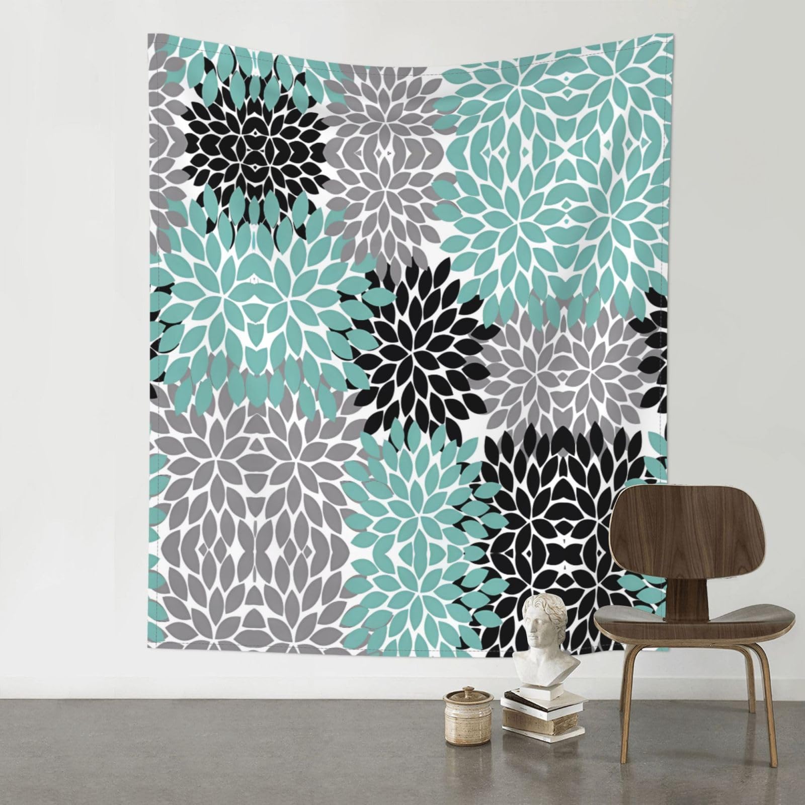 YYHHAOFA Dahlia Flower Prints 60x51in Wall Tapestry – Durable Polyester Throw for Dorm, Beach, & Home Decor