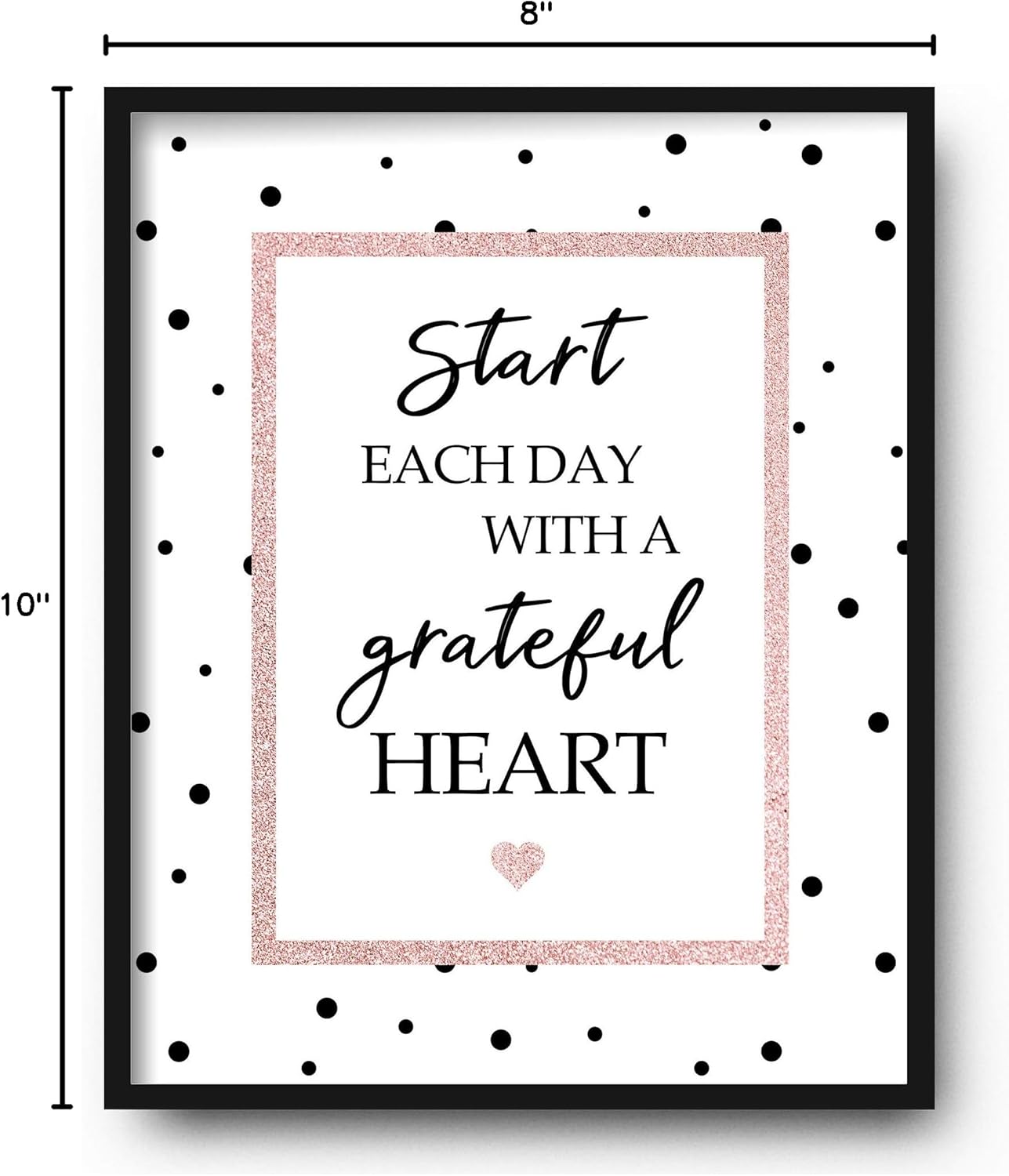 Brooke & Vine Inspirational Girl Room Wall Decor Art Prints (UNFRAMED 8 x 10) Women Office Teen, Tween, Kids, Motivational Posters Home, Bedroom, Dorm or Cubicle (Rose Gold - Grateful Heart) - Image 8