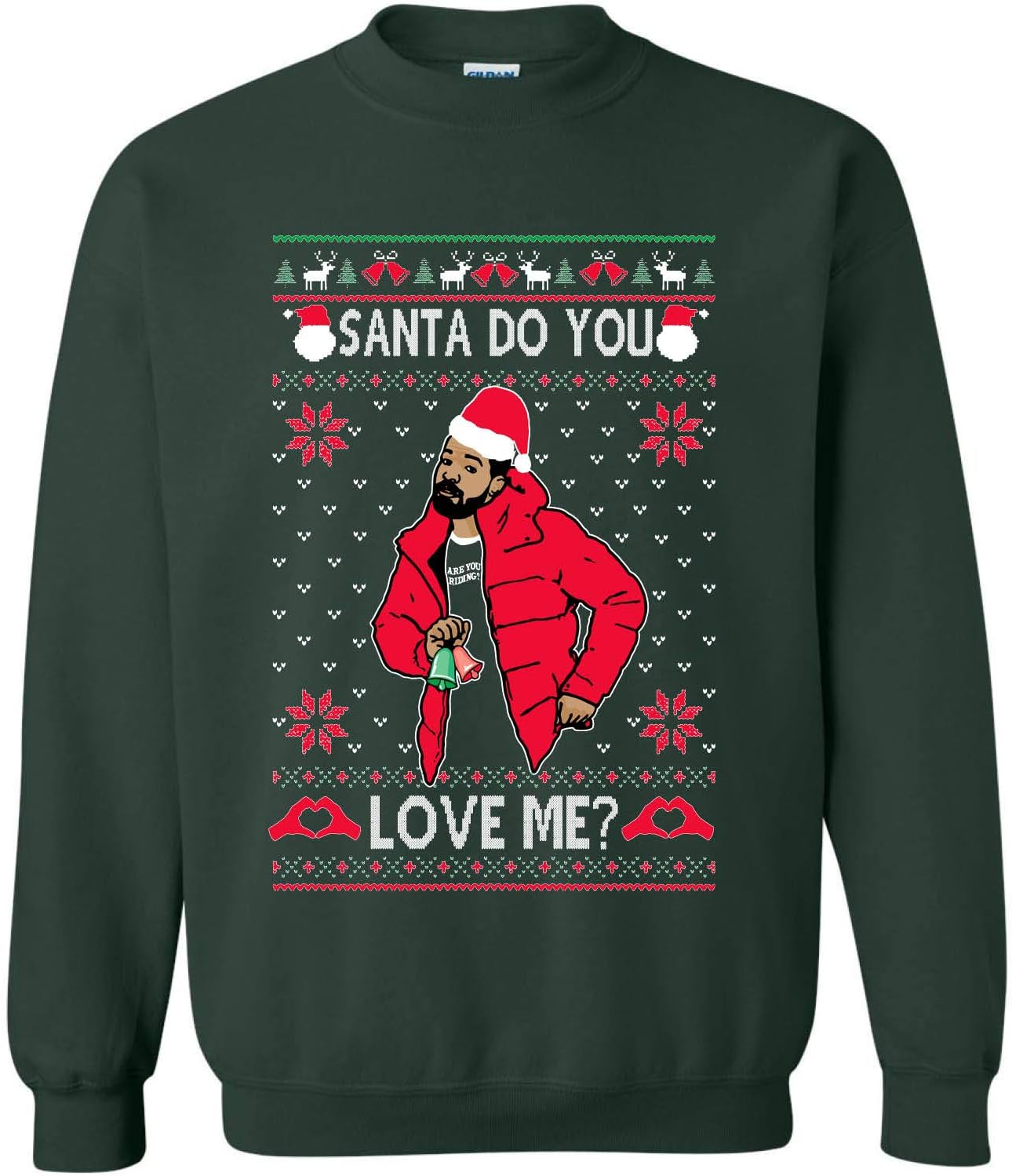 ALLNTRENDS Adult Sweatshirt Santa Do You Love Me Ugly Christmas Trendy Holiday
