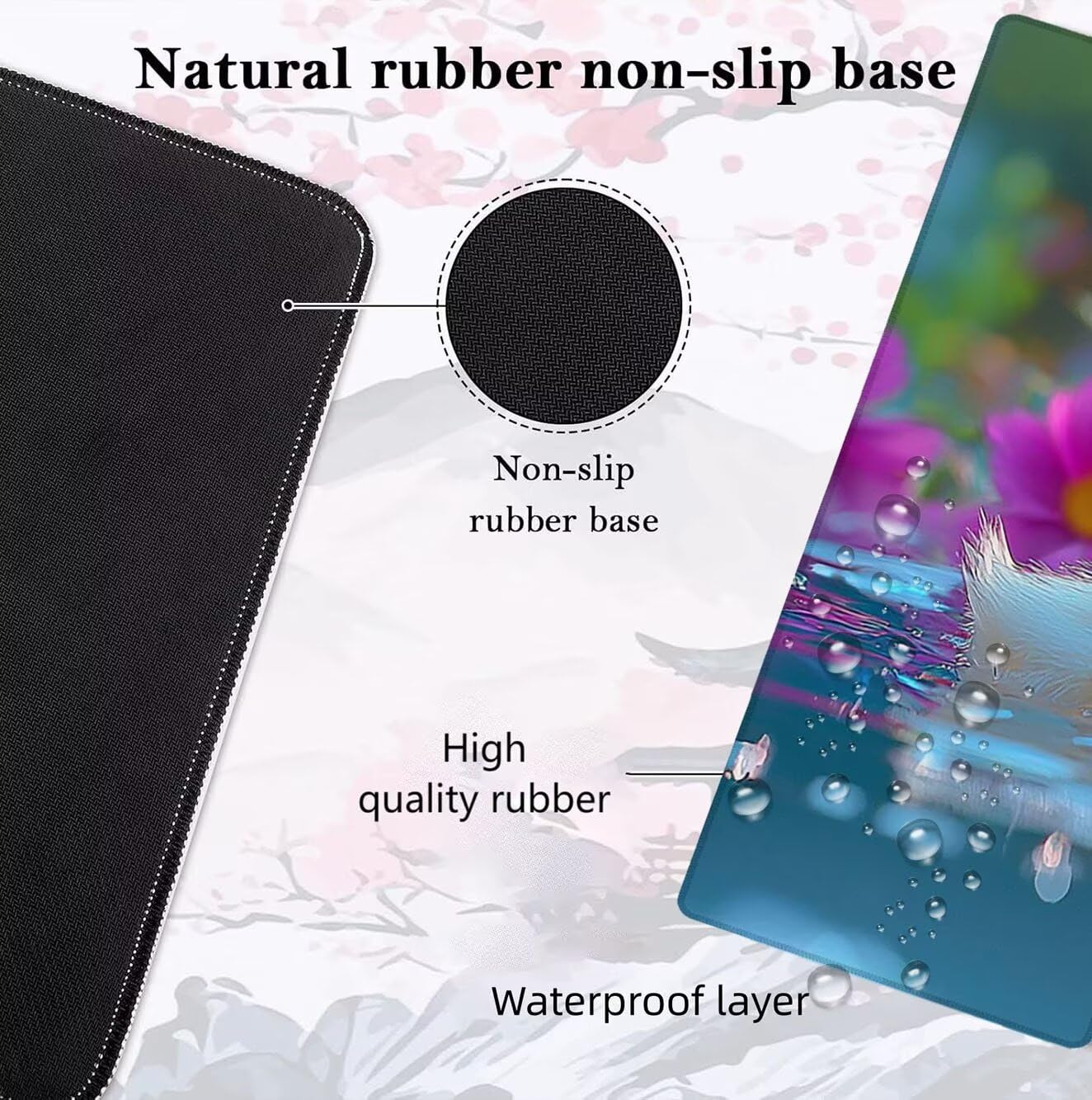 Mauspad XXL 1200 x 600 mm Schreibtischunterlage Gaming Mousepad Wasserdicht und Rutschfester Gummi Verbessert Präzision und Geschwindigkeit Mousepad Geschenke für Männer Bürobedarf (Ente Tier) B0J-379