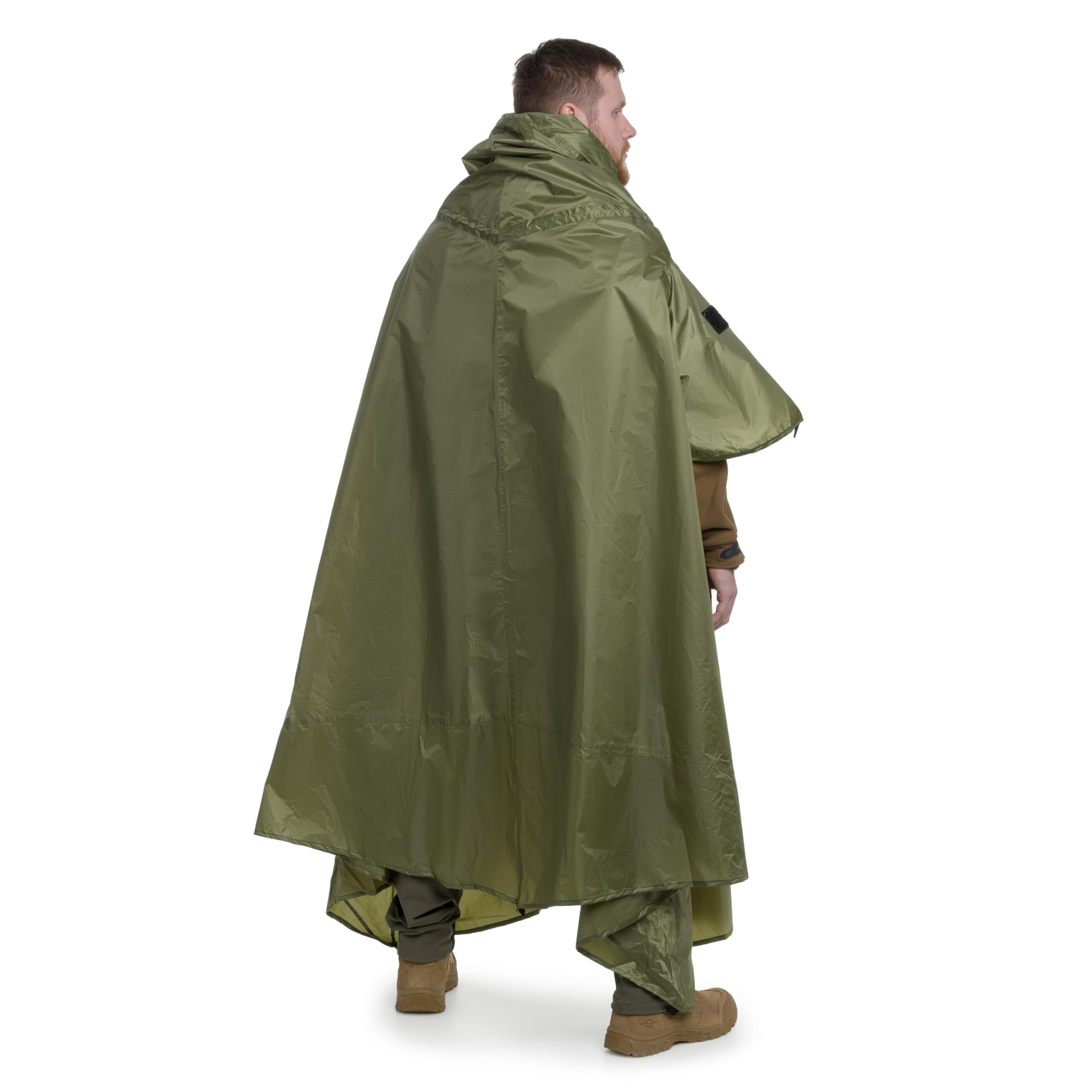 Badger outdoor Timber ponczo przeciwdeszczowe z funkcją namiotu, oliwkowe – wodoszczelne, 5000 mm, wyposażenie survivalowe, ponczo Bundeswehry, na wędrówki, rower, kemping
