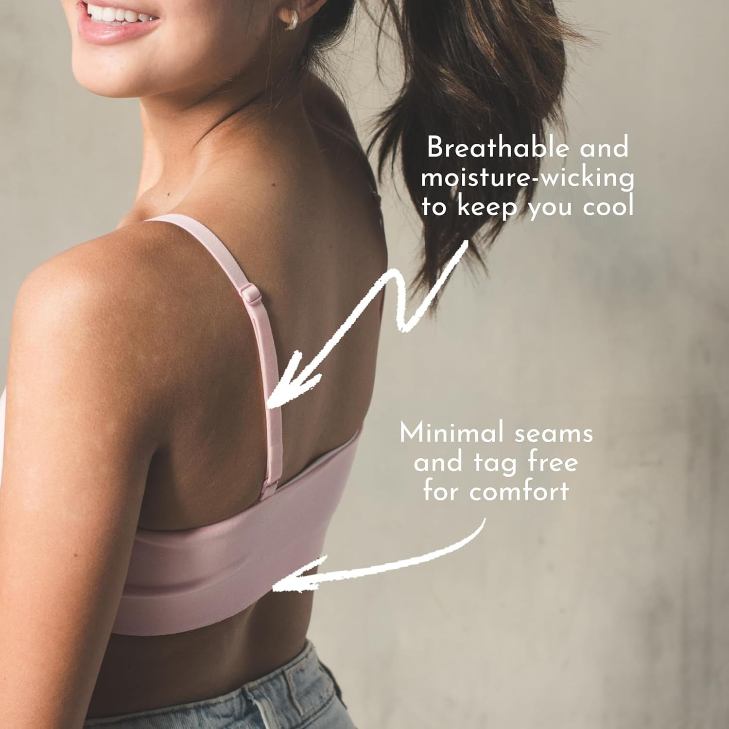 Bleuet Chloe V-Neck | Teens & Tweens Seamless Bra, Reversible, Adjustable, Dual-Layer, Wireless, Breathable, Everyday Bra - Image 5