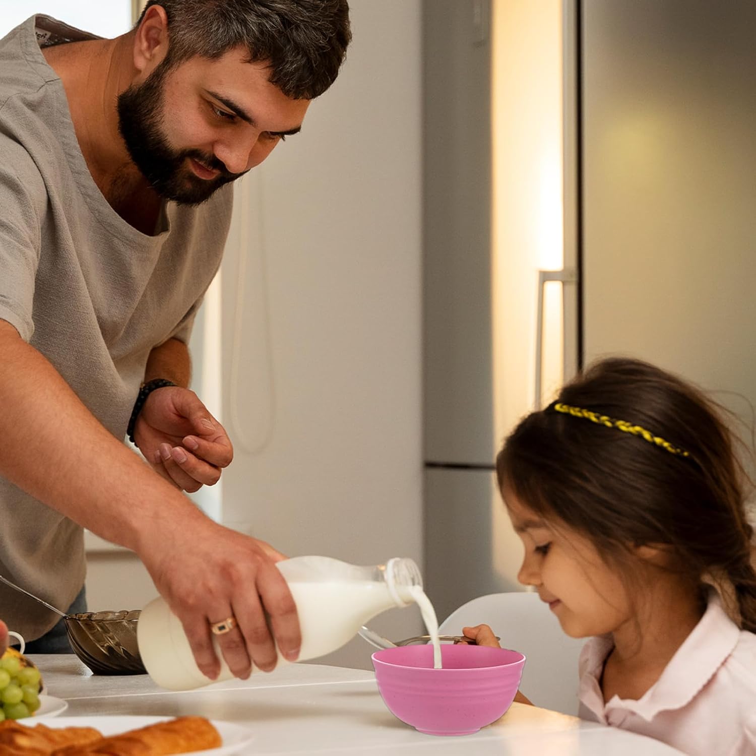 12 Pack Unbreakable Wheat Straw Bowls with Lid, 26 OZ Cereal Bowls for Kitchen, Dishwasher Safe Soup and Salad Bowl, Reusable microwave bowl for Ice Cream,Snack and Fruits - Image 6