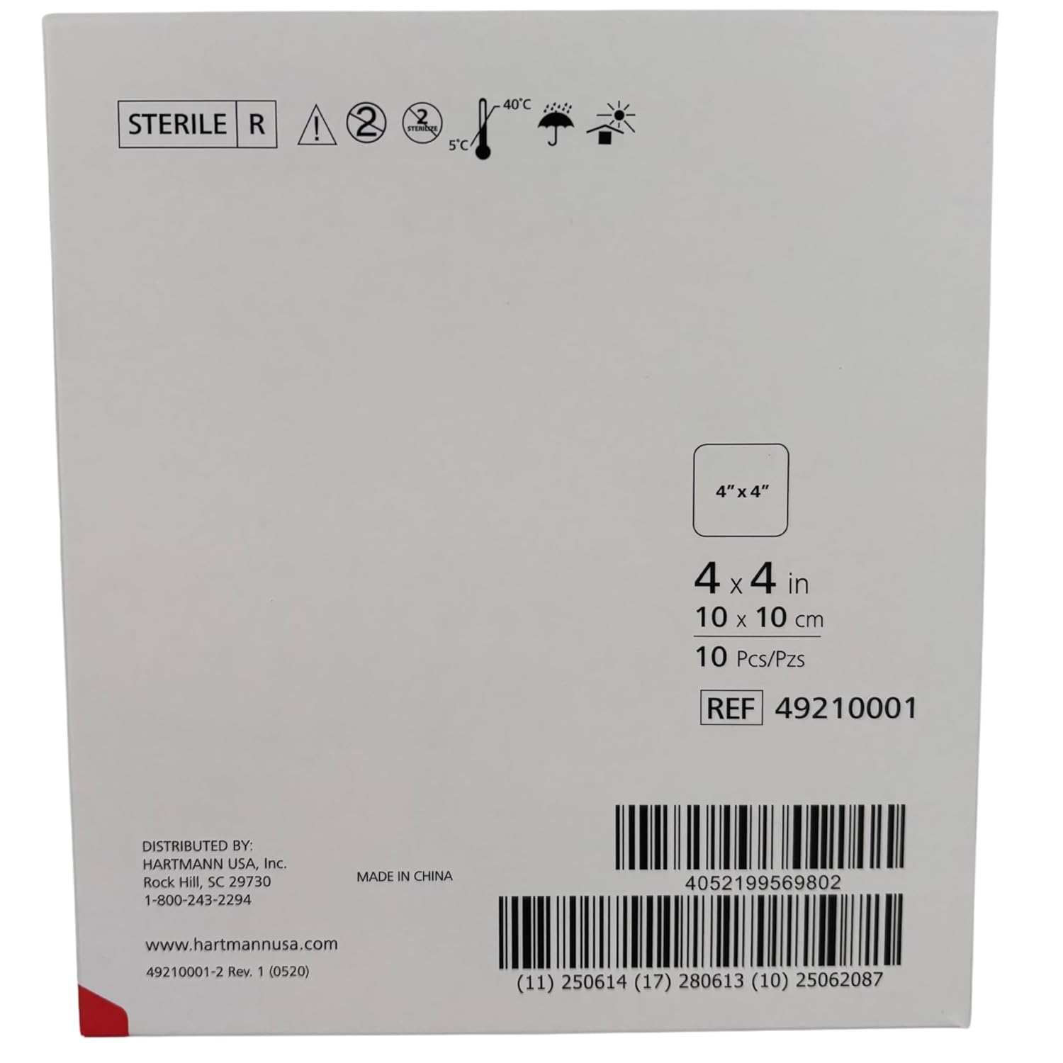 Sorbalgon Calcium Alginate Dressing, 4" Length, 4" Width - 10 Pcs