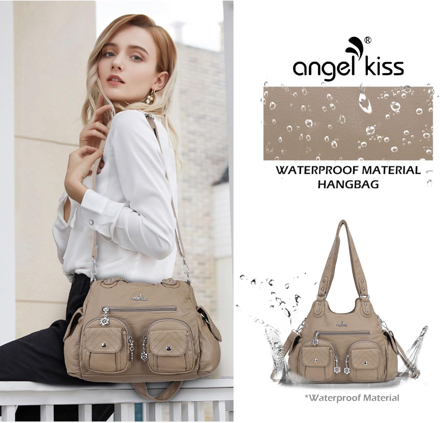 Angel Kiss Purses for Women Hobo Bag Soft PU Leather Shoulder Bag for Women - Image 7