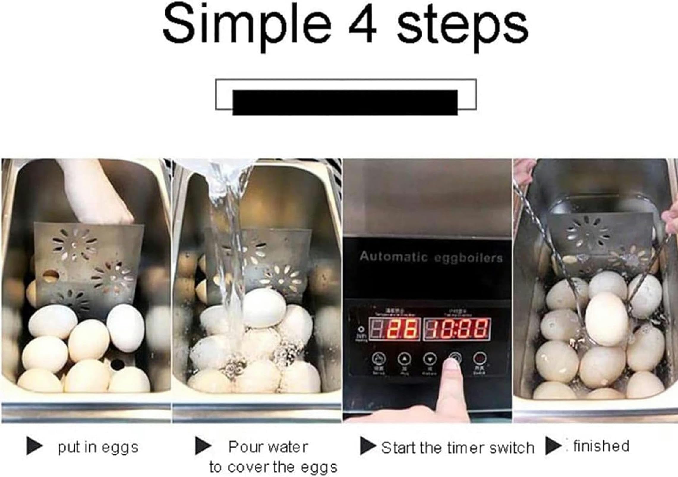 Cocedor de Huevos eléctrico de Aguas Termales - Cocedor automático de 800 W con de Temperatura Inteligente, Capacidad para 50 Huevos para Obtener Huevos, Blandos como Duros.