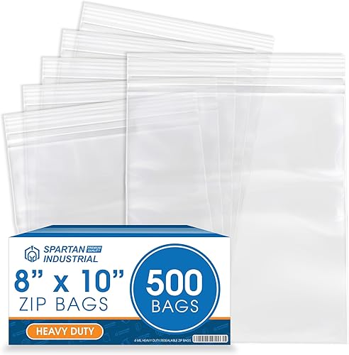 Miniatura 10 de Spartan Industrial - Bolsas de polietileno de plástico transparente con cierre de cremallera de 13 x 18 pulgadas (250 unidades) de 4 mil de grosor,