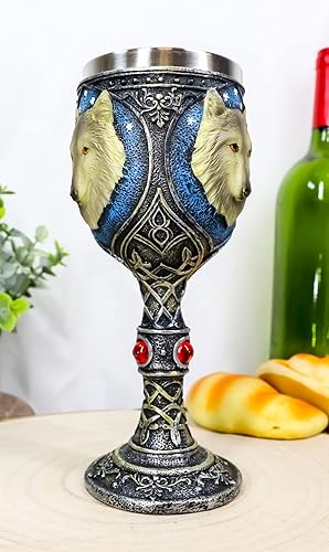 Miniatura 7 de Ebros Gift Alpha Grey Wolf Celtic Magic - Taza de cáliz de vino de 7 onzas, lobos de Timberwolf Direwolves, paquete de lobos para cocina, fiesta,