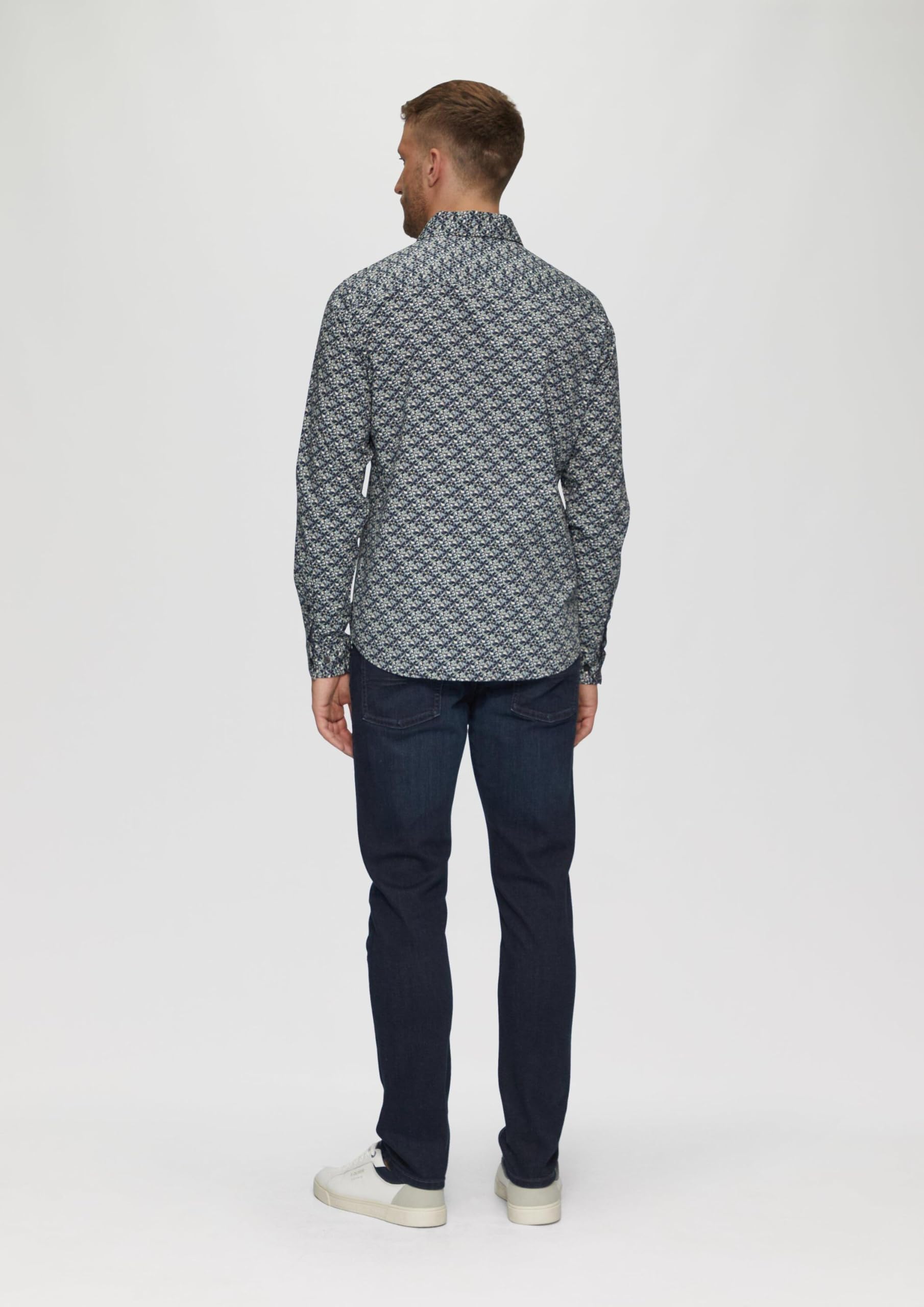 s.Oliver Slim Fit: Popeline-Hemd mit All-over-Print