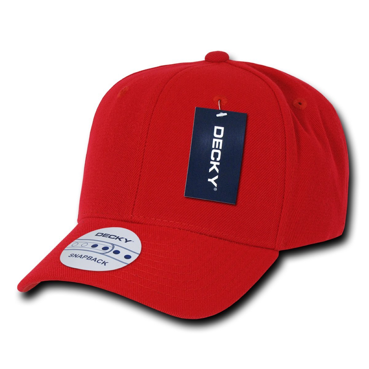Decky Acrylic Curved Bill Snap Back Baseball Cap - Red