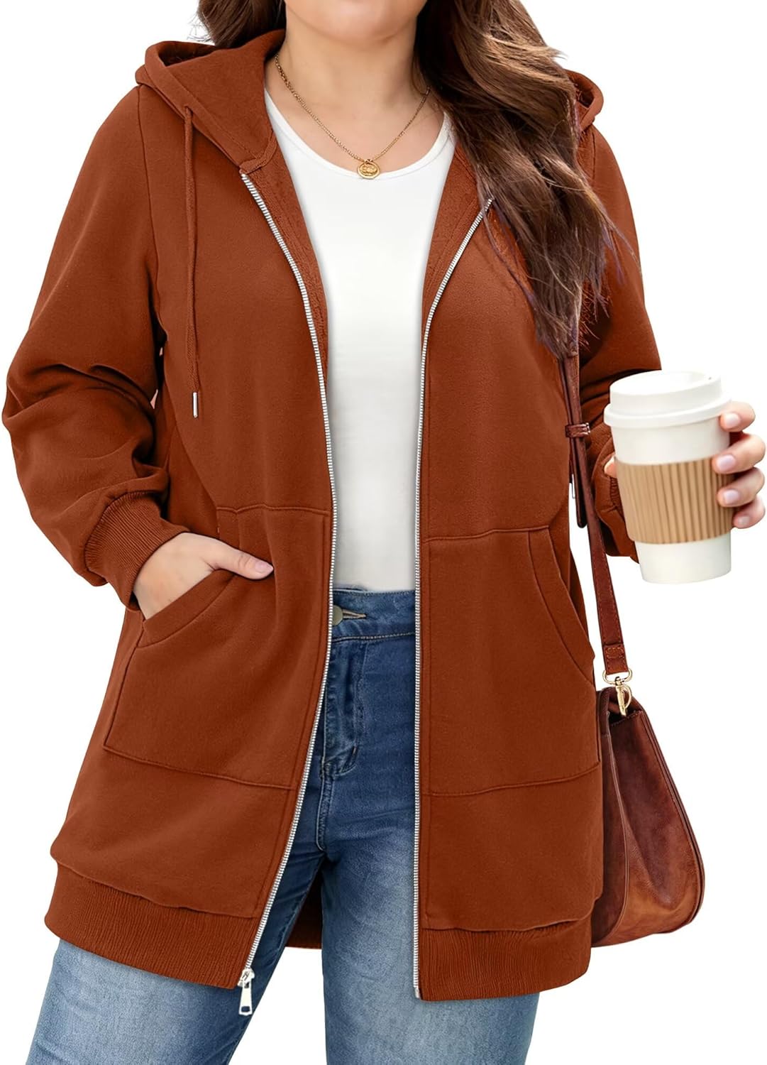 StunShow Womens Plus Size Hoodies Zip Up Oversized Y2k Drawstring Sweatshirt Casual 2025 Fleece Jacket with Pocket