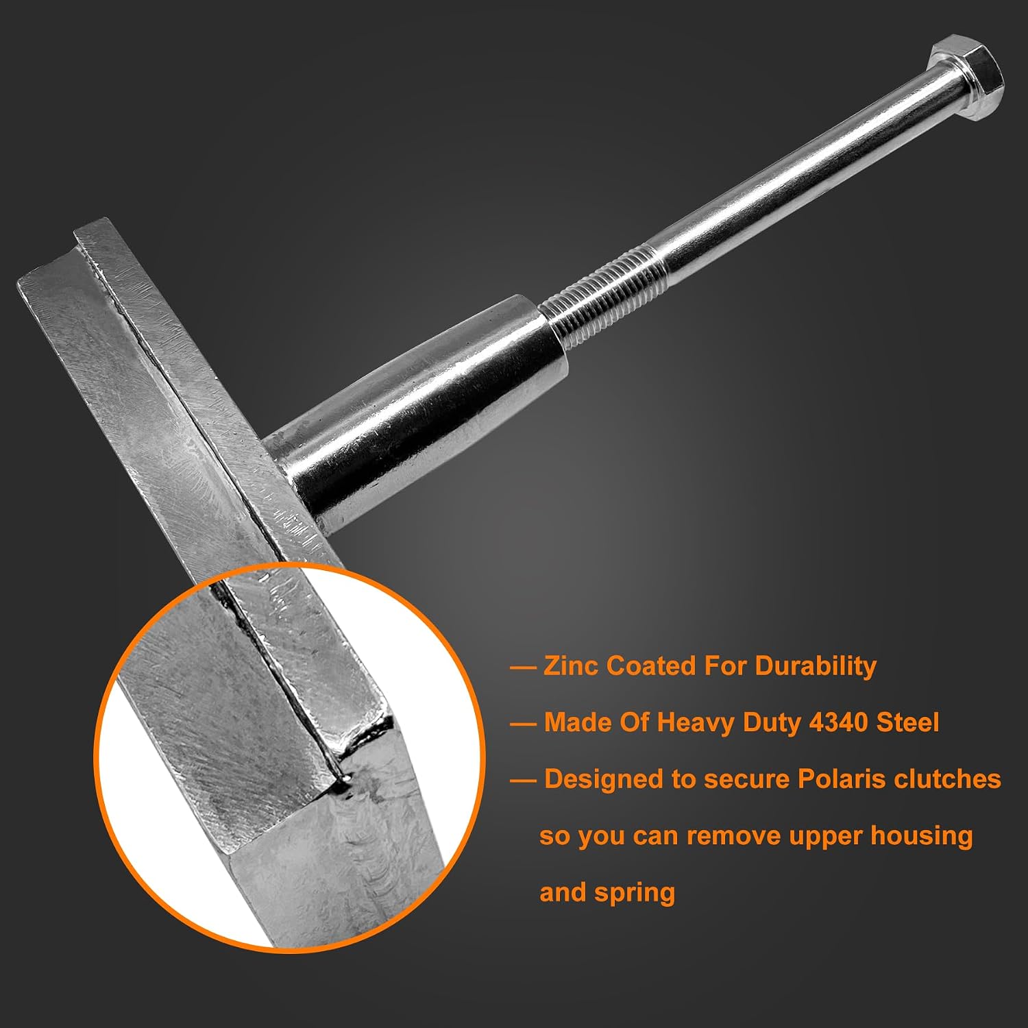 Clutch Holder Tool, Compatible with Many Polaris Models Clutches - Made From Heavy Duty Steel - Zinc Coated
