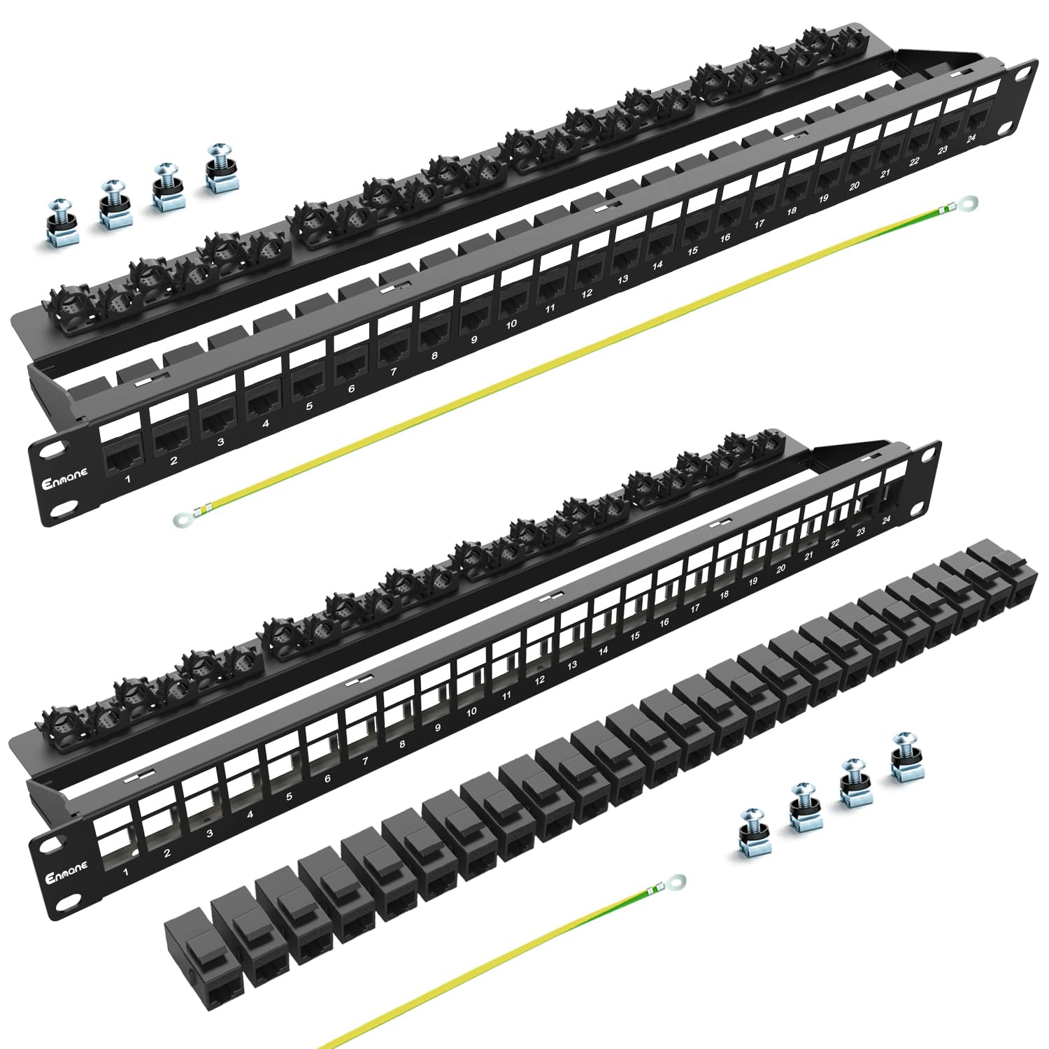 Panel de conexión Cat6A que soluciona el caos de cables en racks de 19 pulgadas passthrough 8
