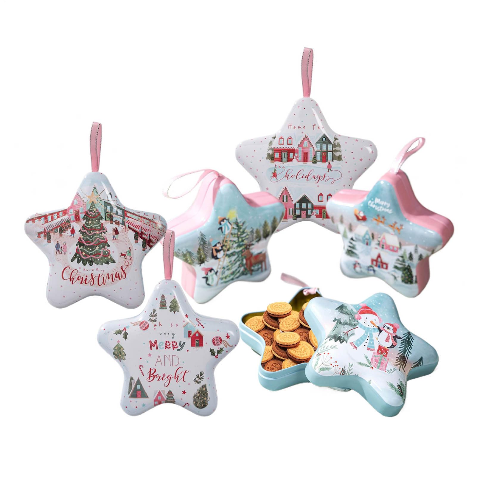 Latas de galletas navideñas rellenas de caramelos el regalo ideal para tus invitados