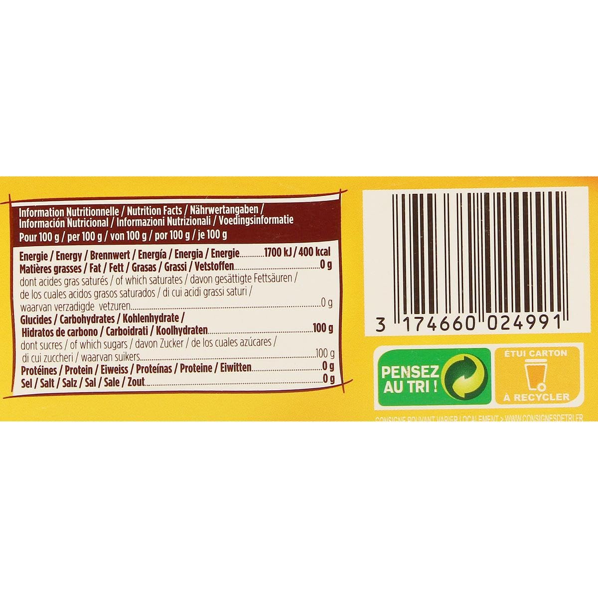 BEGHIN SAY Sucre Blond de Canne en Poudre - Cassonade Non Raffinée - Format Pratique 1 kg en Boîte Carton - Pure Canne de La Réunion - Goût Miel et Rhum - Lot de 3