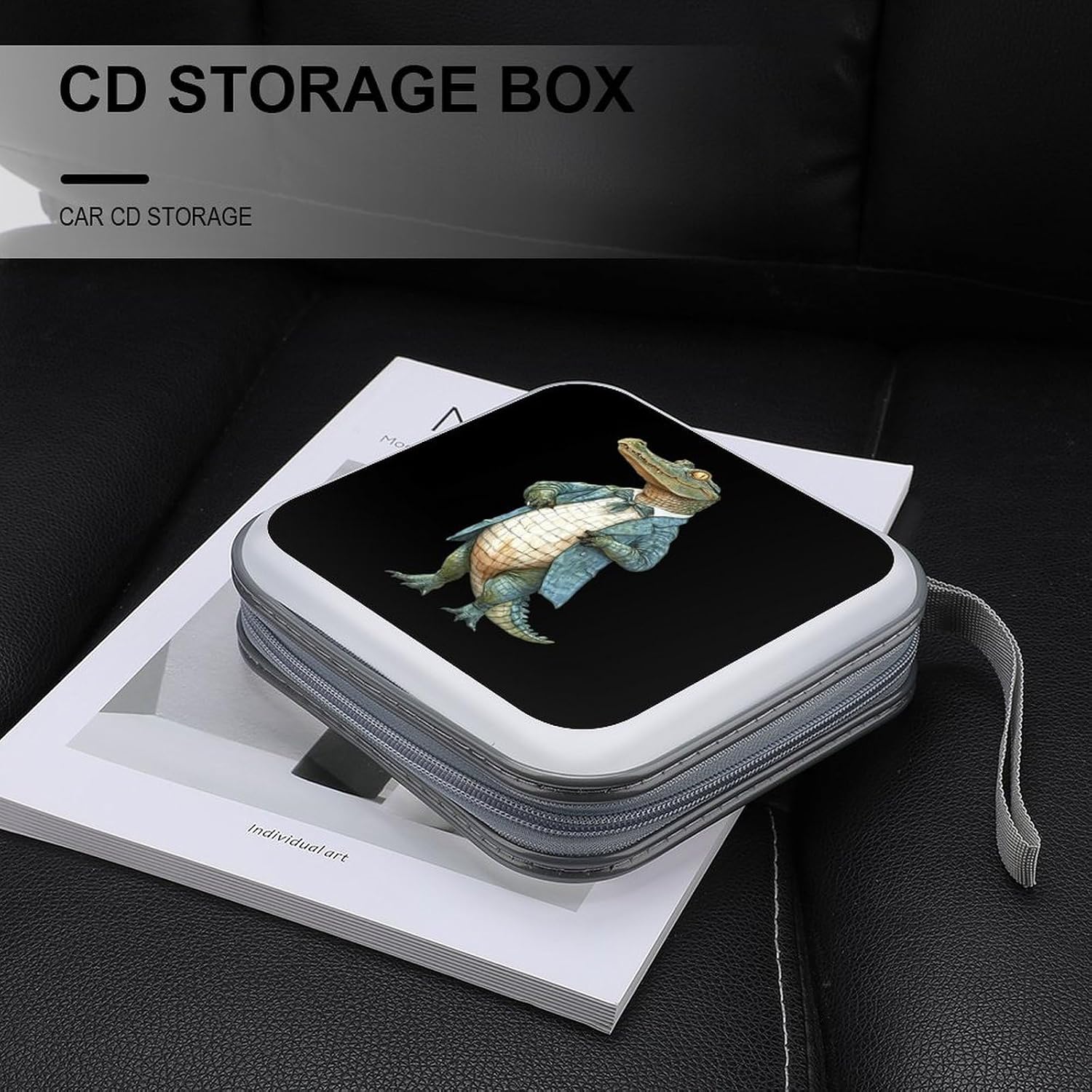 Crocodile Gentleman Protective CD Case Storage Rack 40 Capacity DVD Holder Organizer Car Travel