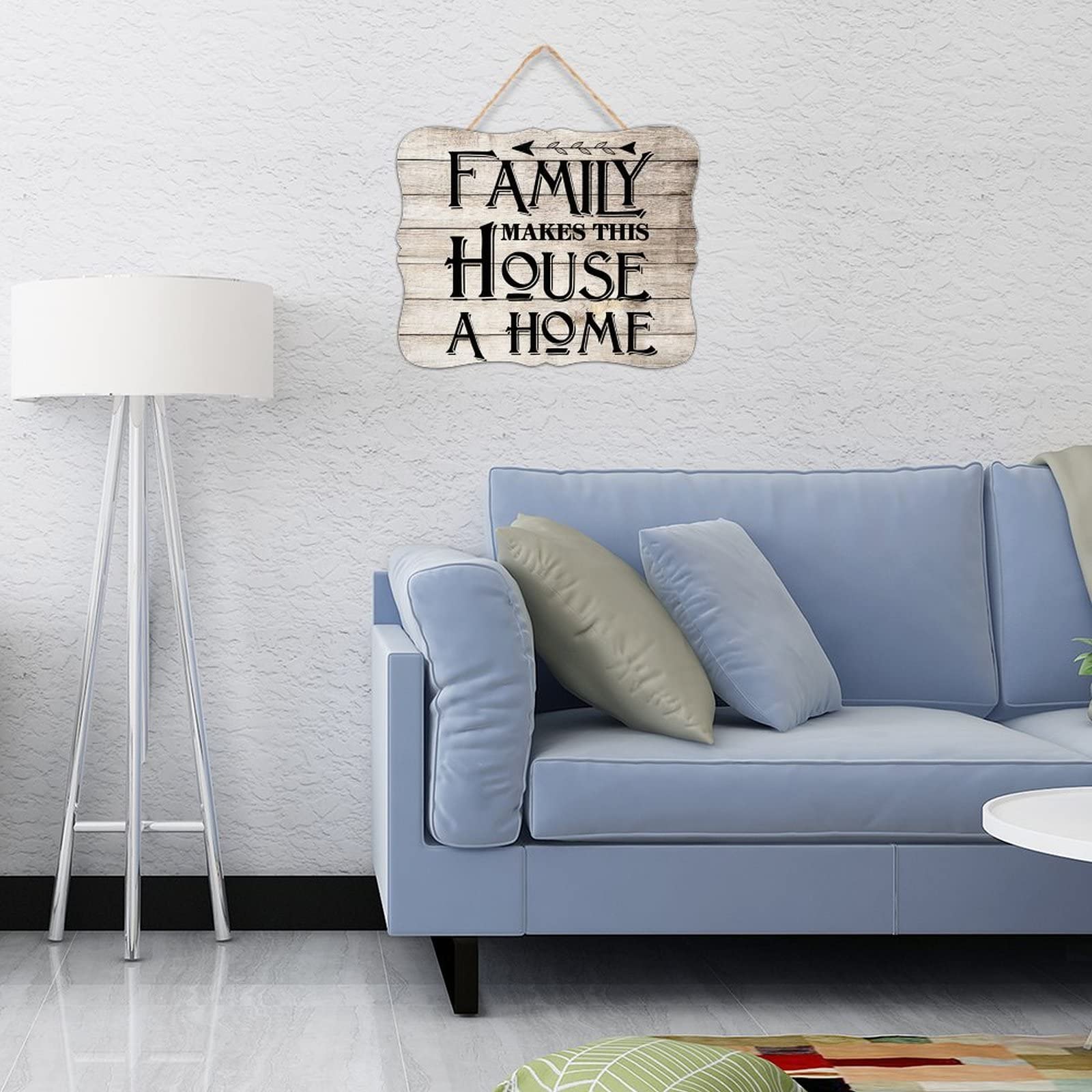 Cartello In Legno Family Rules – Scritta In Inglese 'In This House We Do Love', 76x38 Cm - 4