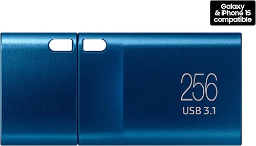 Miniatura 2 de Samsung Unidad Flash USB Tipo-C, 256GB, Transfiere Archivos de 4GB en 11 Segundos con Velocidades de Lectura de hasta 400MB/s USB 3.2 Gen 1, Azul