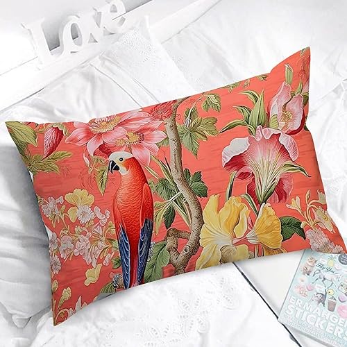 Miniatura 5 de ArogGeld Cojín de cojín de granja de flores chinoiserie, color naranja rubor, pájaro, pavo real, animal, jardín asiático, floral, funda de almohada