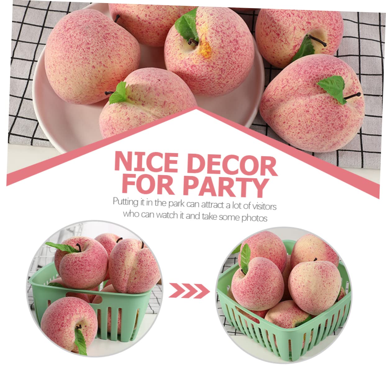 MAGICLULU 3 Set Di Decorazioni Di Pesche Artificiali Realistiche Frutta Decorativa Per Centrotavola Per Feste in Cucina 10 Pezzi * 3