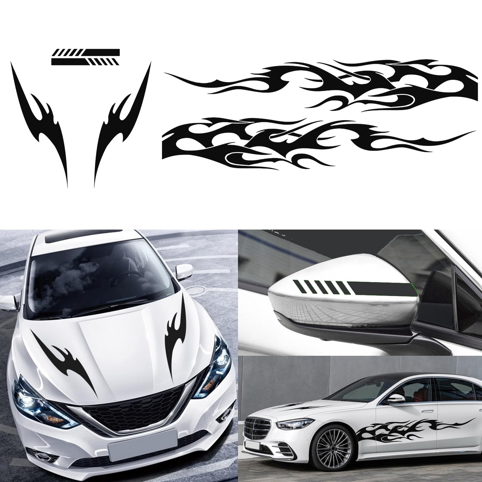 Universal Hood Sticker RUIANTE Vinyl Car Side Sticker Long Stripe Auto ...