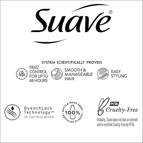 Miniatura 7 de Suave Juego de champú y acondicionador, infusión de queratina, alisado - Tratamiento y desenredante de queratina, control de encrespamiento 48H,