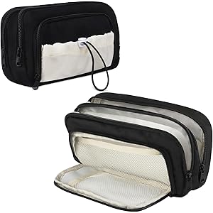 GZQINGYONG Astuccio In Velluto A Coste 20x10cm - Con Zip, Portatile, Per Scuola/Ufficio - Foto 3