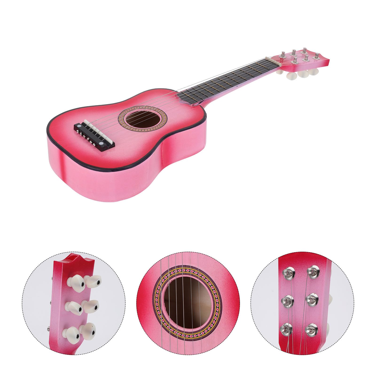 Guitarra Infantil Rosa de Madera 21 Pulgadas para Niños