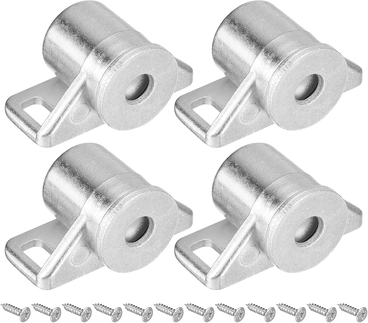 uxcell 4 Set Magnetic Cabinet Door Catch Zinc Alloy Magnet Cabinet Latch Closure Hardware for Kitchen Cupboard Closet Furniture Doors, Silver