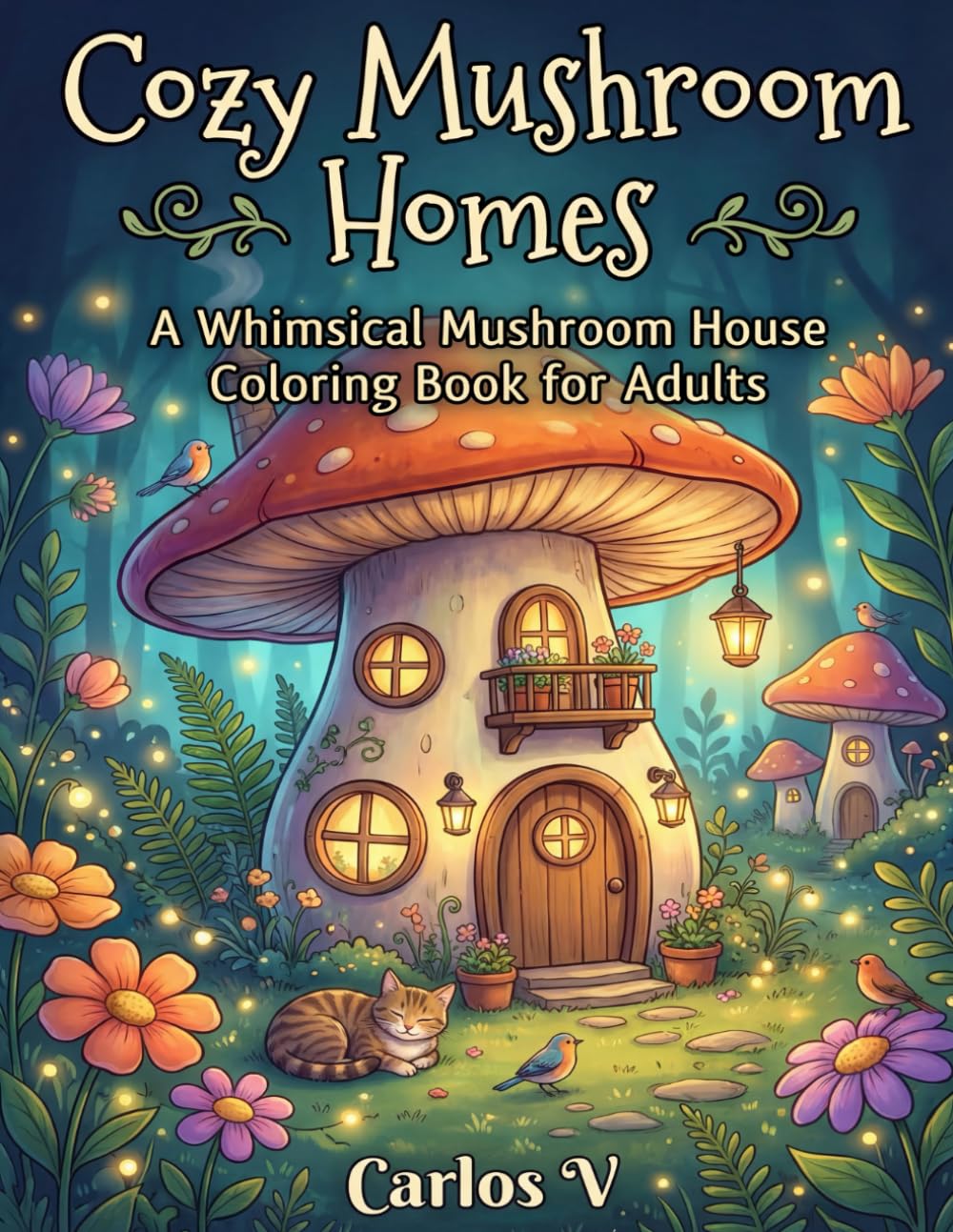 Cozy Mushroom Homes Coloring Book for Adults: Whimsical Mushroom Houses, Fairy Cottages, and Cozy Cottagecore Scenes to Color
