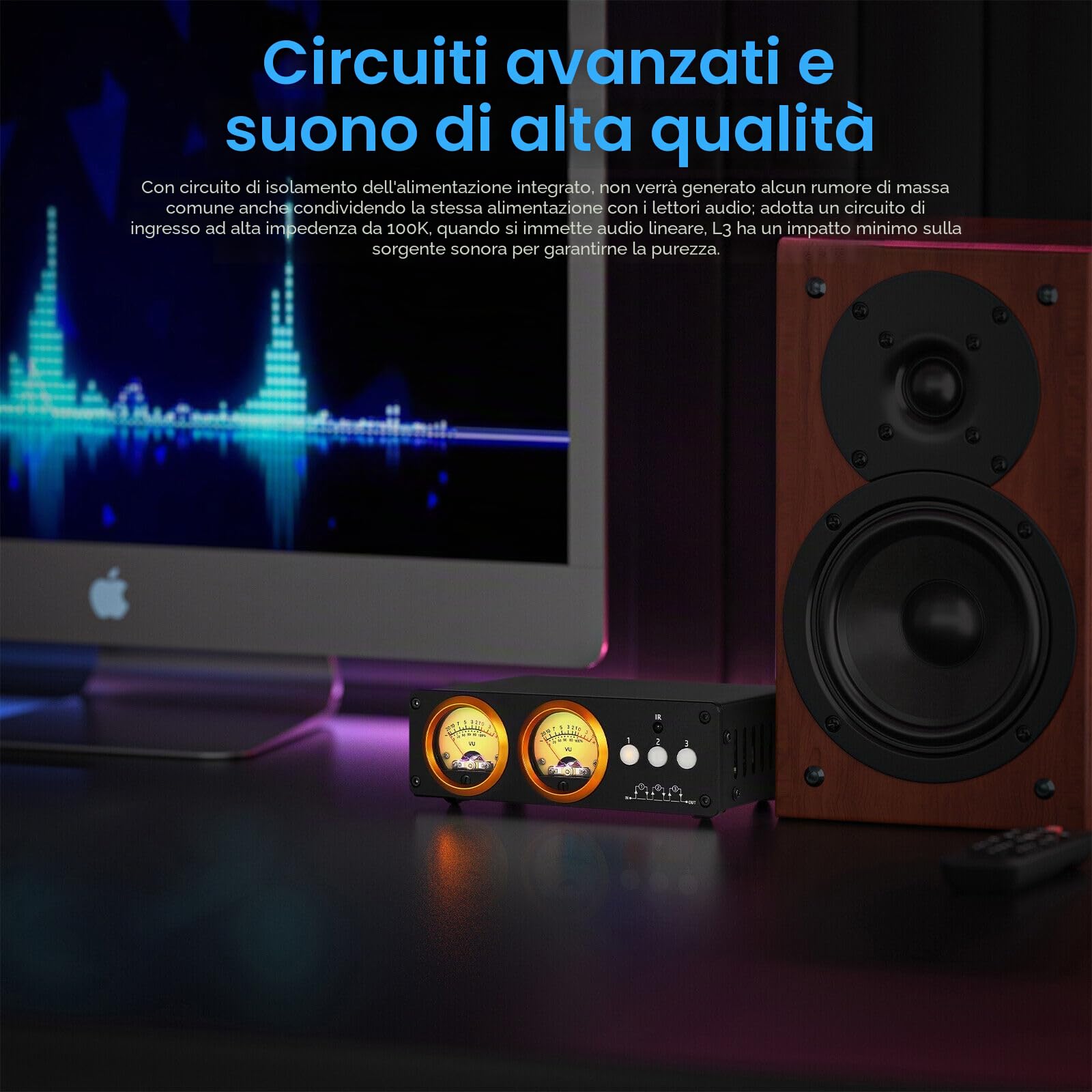 Douk Audio L3 3 Canale Loop Switcher Audio Selektor Box Dual VU Meter Splitter with IR Remote