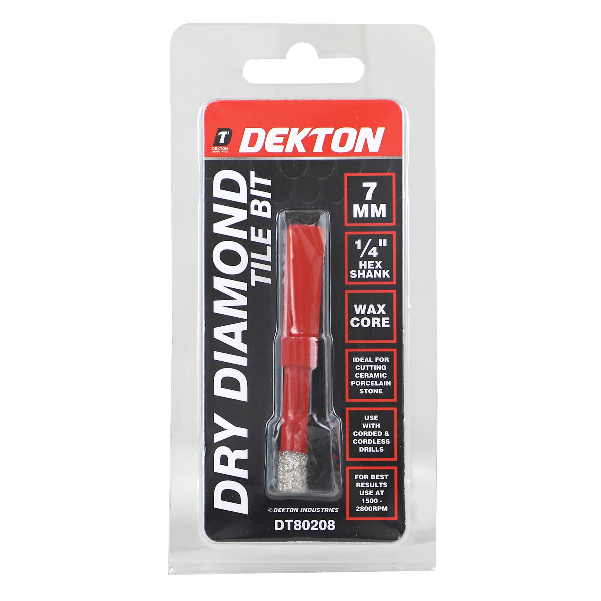 Dekton Brazed Diamond Hole Drill 7.0mm-Wax Core Design Provides Self-cooling And Self-lubrication, Red - Image 2