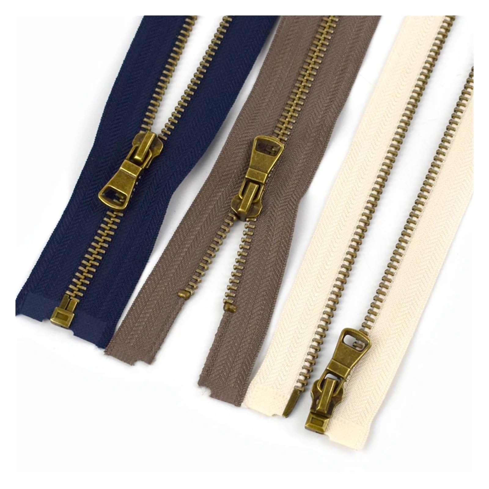 Cremallera Doble Apertura Cremalleras metálicas de bronce, 2-10 Uds., 5#, 40-80cm, cremallera extremo abierto for coser ropa, cremalleras for prendas, chaquetas