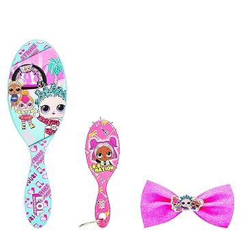 Wet Brush Lol Dolls Original Detangler Brush and Mini Brush Keychain - BB Nation - Ultra-Soft IntelliFlex Bristles Glide Through Tangles with Ease - Pain Free Comb for Women, Men, Boys and Girls