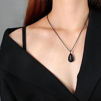Collana Urna A Goccia In Acciaio Inox Per Ceneri - Ricordo Commemorativo - Personalizzabile - 3