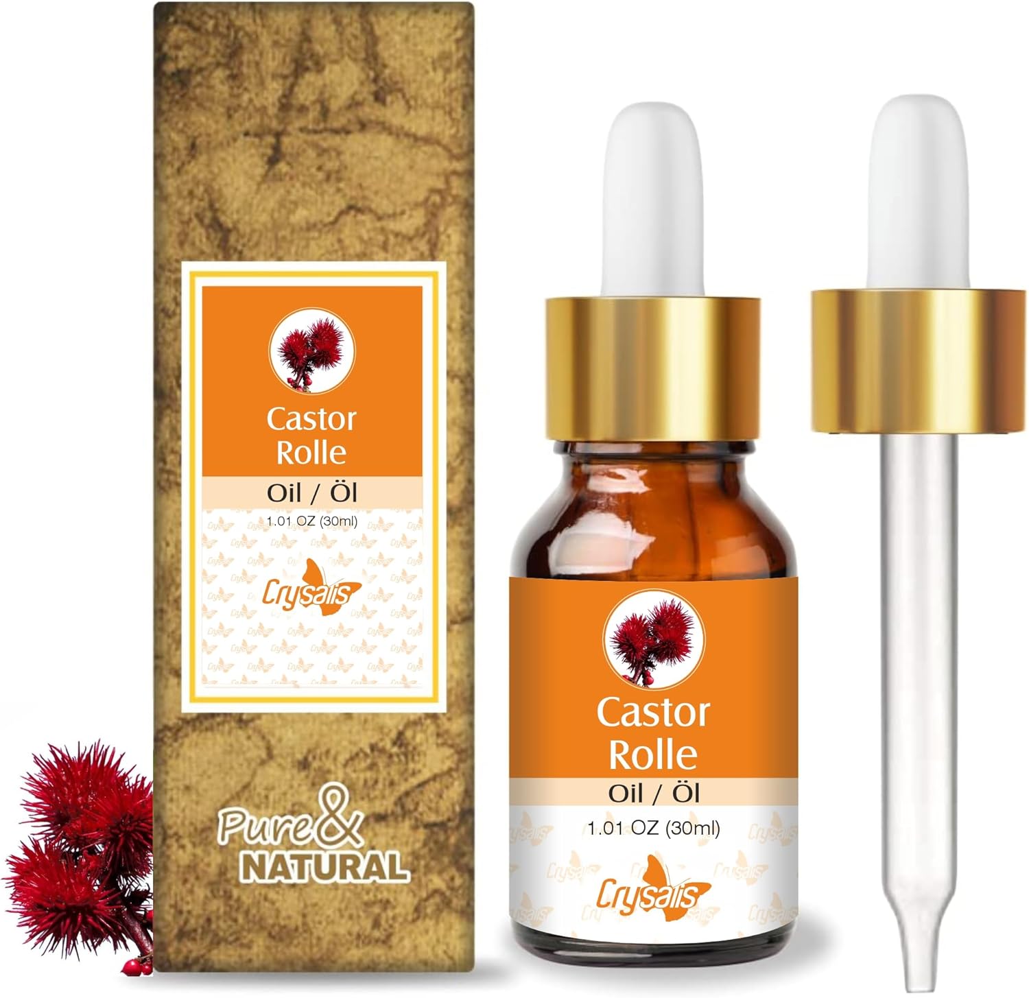 Crysalis Castorolie (Ricinus communis) – 1,01 Fl Oz (30 ml)