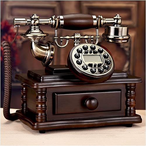 Teléfono con cable vintage clásico retro fijo antiguo estilo antiguo teléfono de oficina en casa