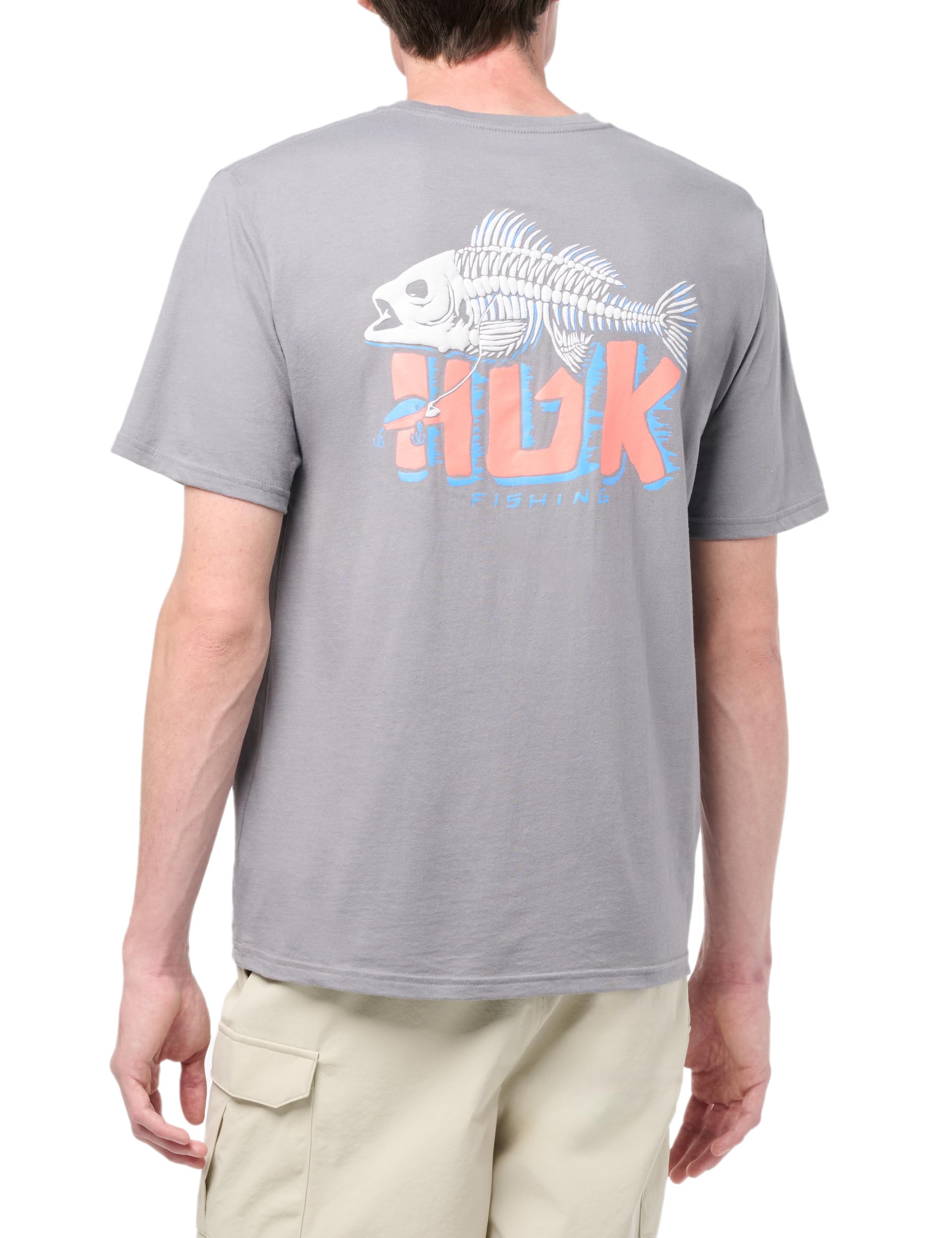 HUK T-Shirt Graphique de Pêche, Manches Courtes, Séchage Rapide Chemise Homme
