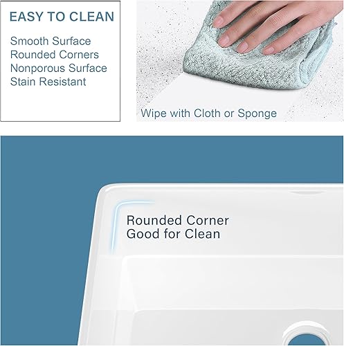 Miniatura 5 de Fregadero de granja de 33 x 20 pulgadas, fregadero de granja blanco, fregadero de cocina de granja, fregadero de cocina de granjero, fregadero de