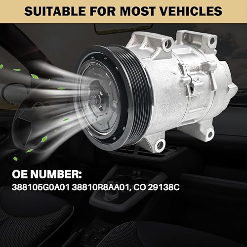 Miniatura 5 de Compresor de aire acondicionado AC para Honda Accord 3.5L 2013-2017, para Acura RDX 3.5L 2016-2018, con embrague de AC, compresor de CA CO29138C,