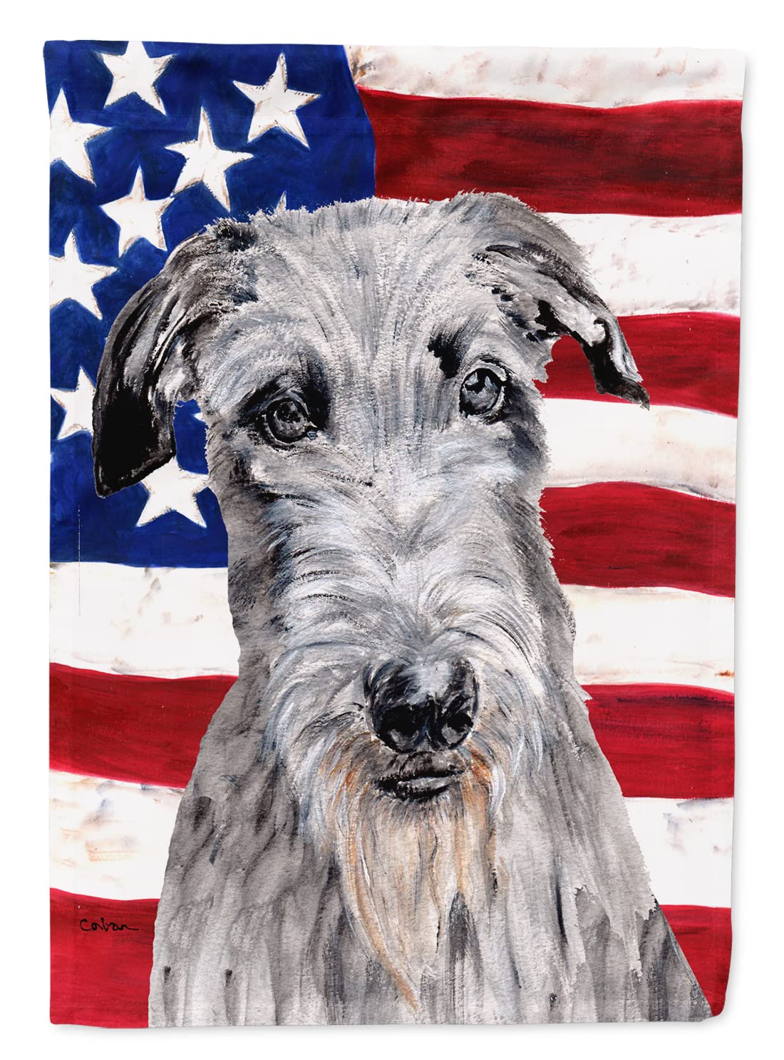 Toile Deerhound drapeau américain de prestige grand modèle d'art multicolore