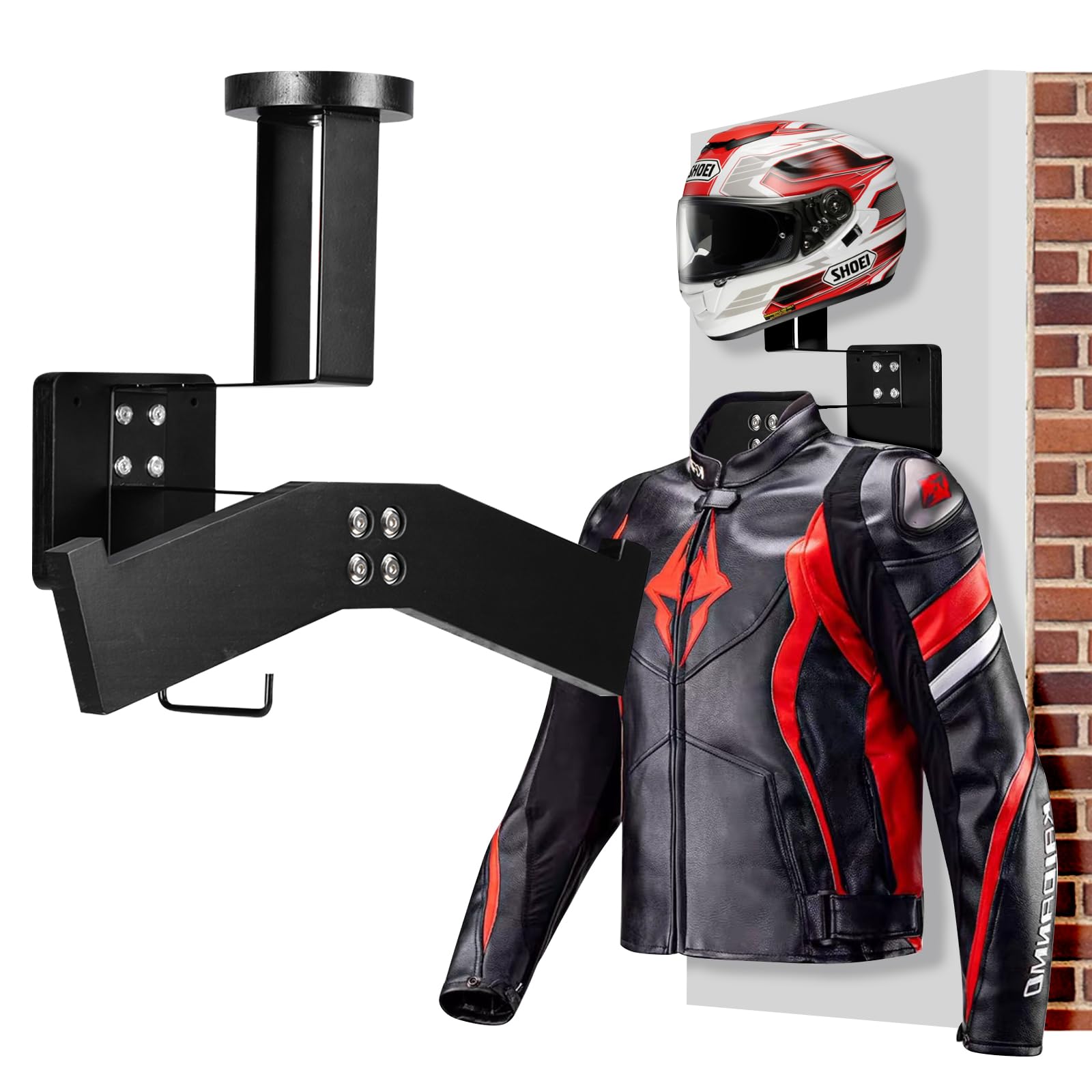 Portacasco Multifunzione A Parete - Per Casco Moto O Bici, Con Ganci, Risparmia Spazio E Mantiene Pulito - Ideale Per Garage O Corridoio