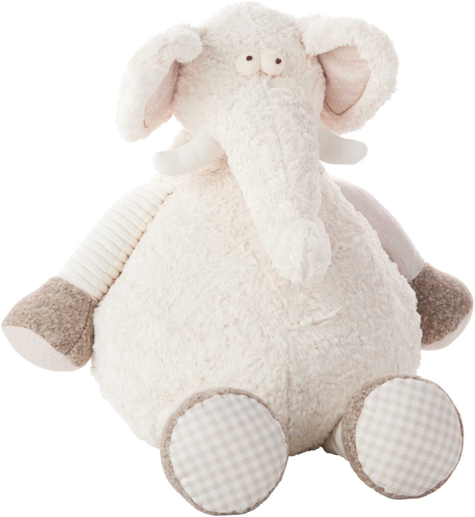 Nourison Mina Victory N1463 Trendy, Hip, & New Age Elephant Plush Pillow, 22" x 26", Ivory